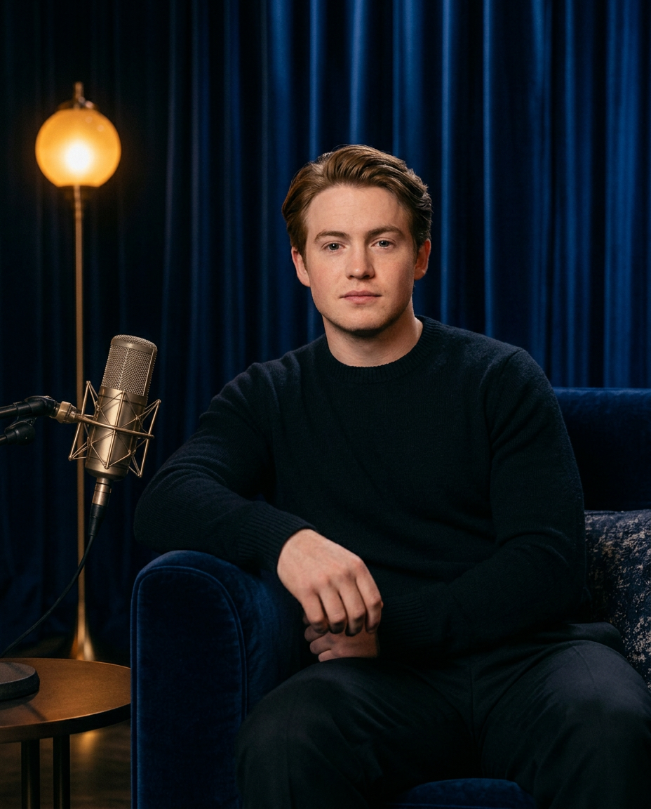 Portrait of Kit Connor in the signature chair.